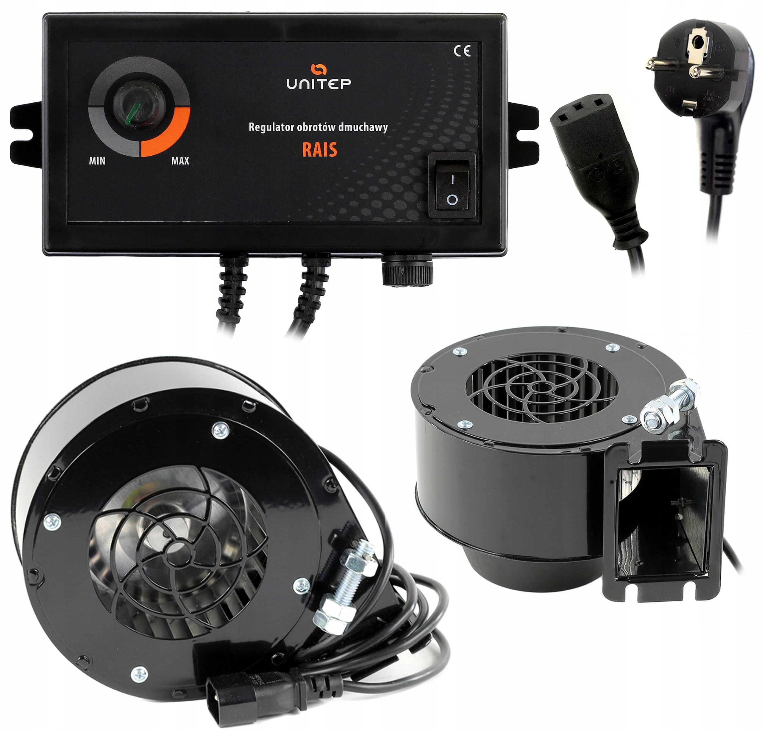 Wentylator 80 W dmuchawa NWS-79 do kotła pieca podajnik Regulator Obrotów