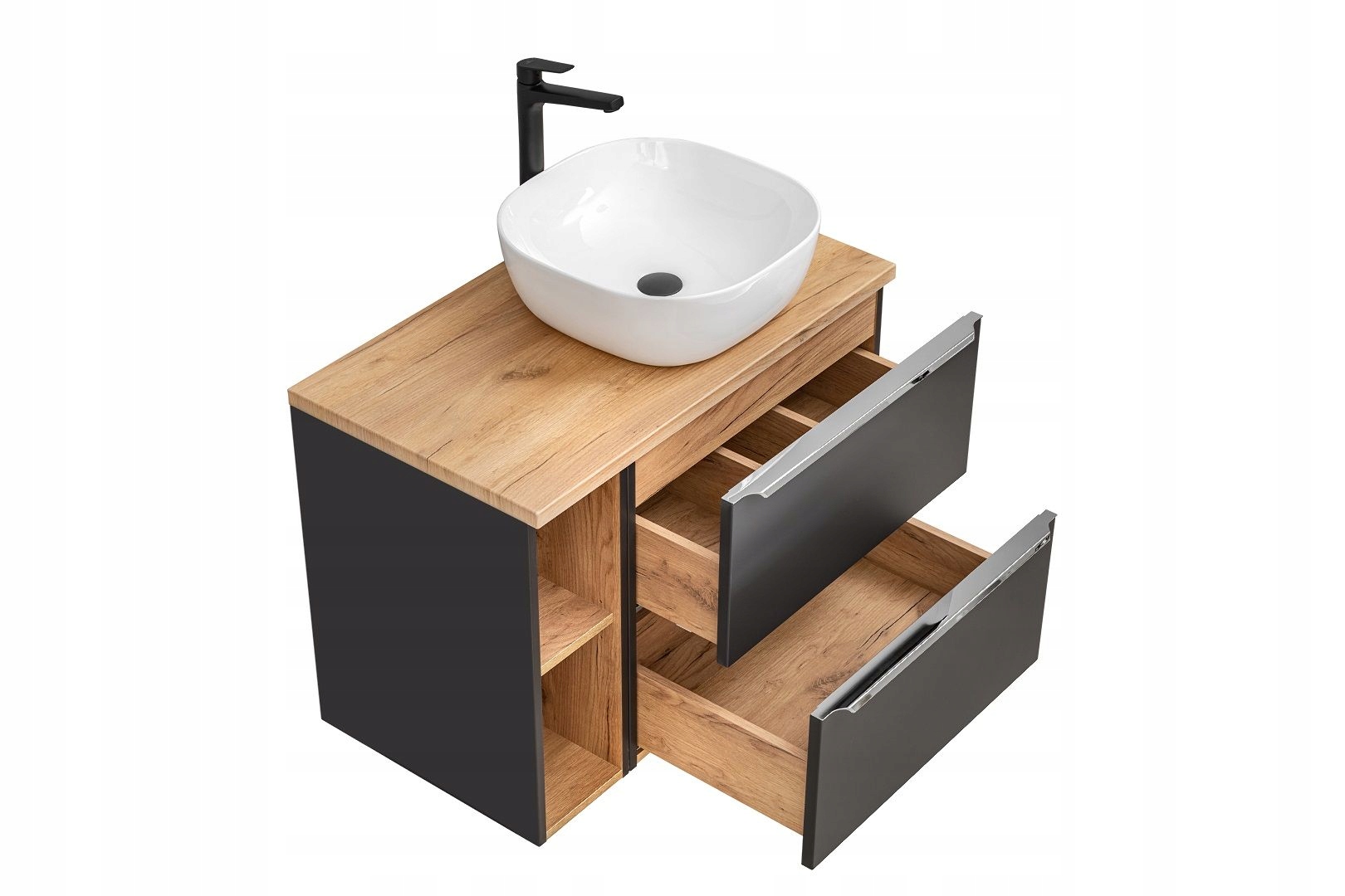 SZAFKA Z UMYWALKĄ I BLATEM 80 CM CAPRI COSMOS Kolor mebla czarny