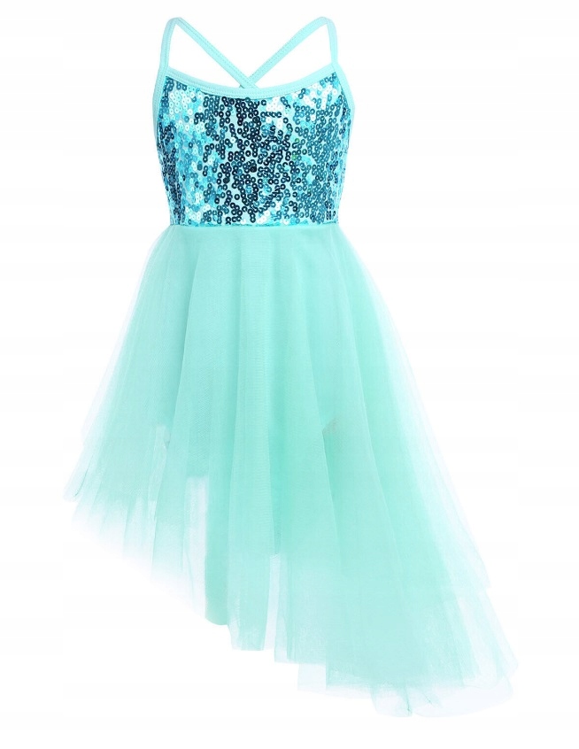 Sukienka Asymetryczna Body Balet Tiul Cekiny 134/140