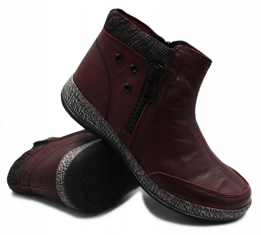 Pohodlná ľahká obuv pre seniorky na zimu Tuhosť G Bordo Comfortabel 38