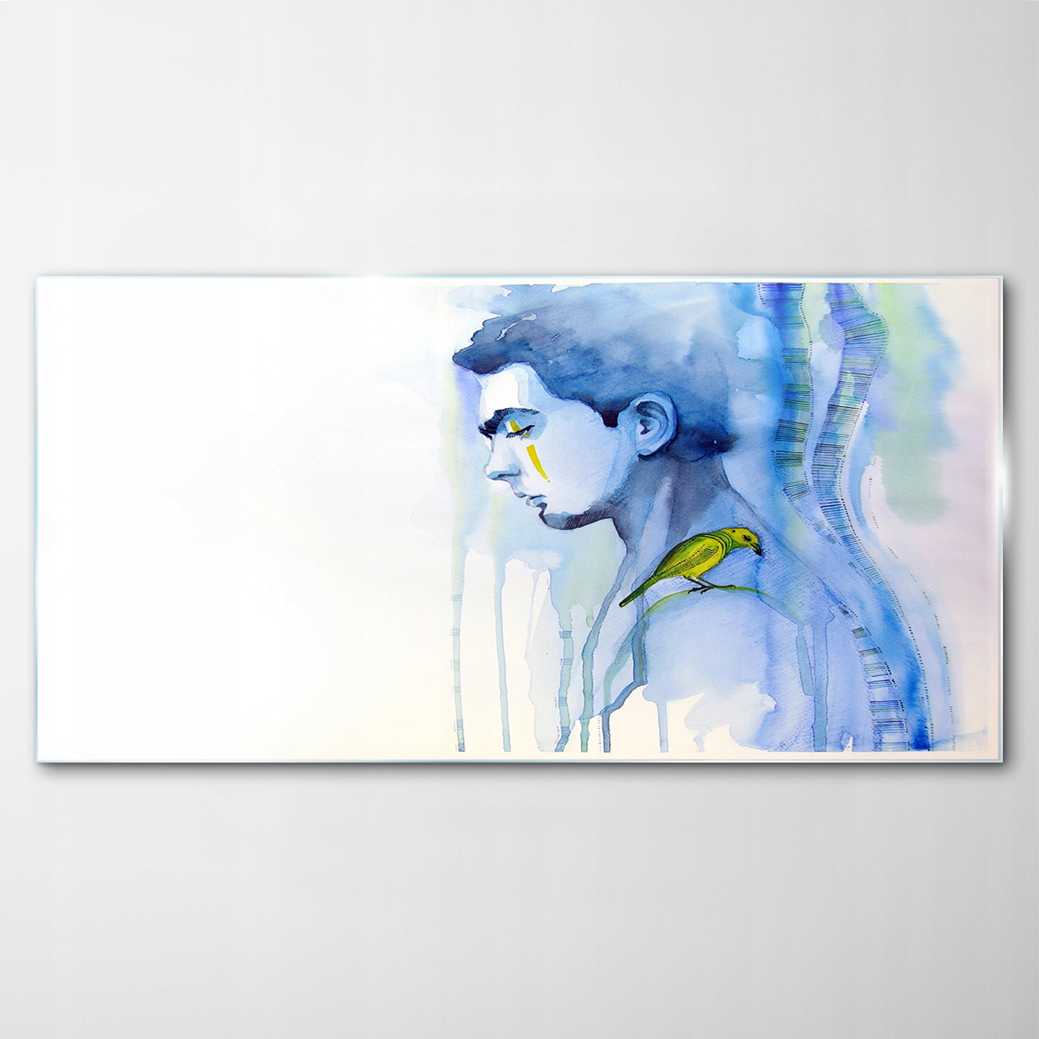 

Obraz Szklany Dekor Portret Człowiek Ptak 120x60