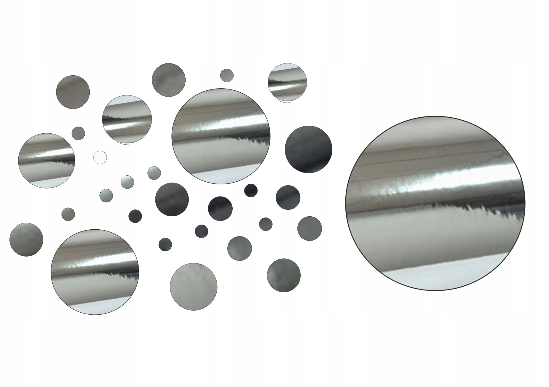

Naklejki lustrzane na ścianę 3D kółka deco