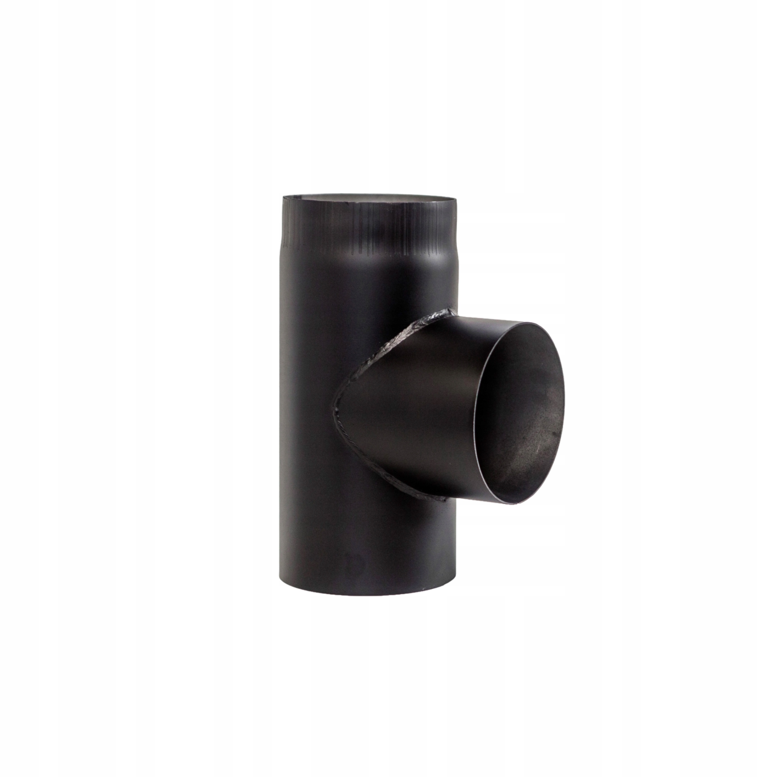 T-rozdělovač černý, průměr 180 mm, 90° – komínový čep