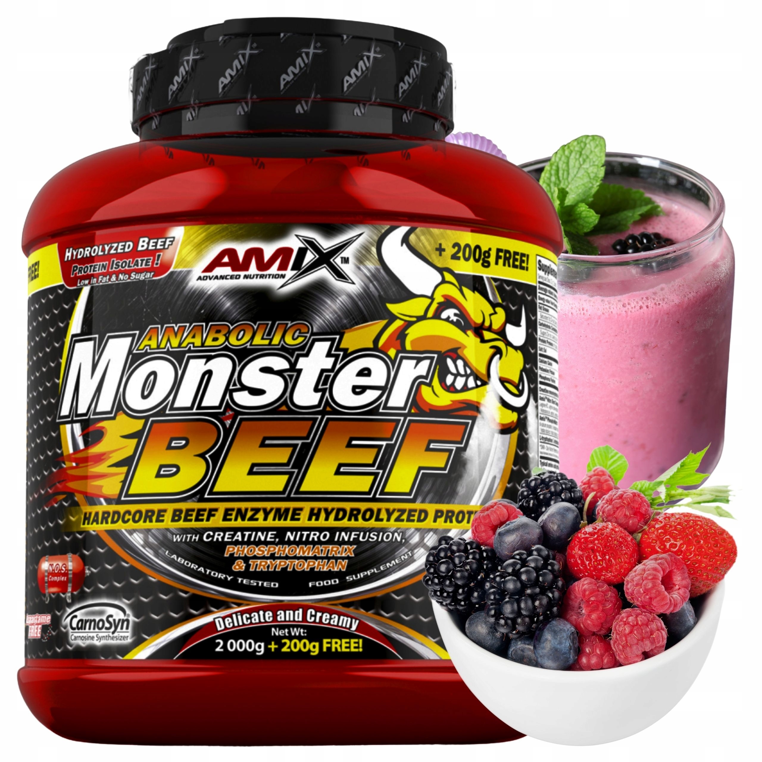Amix Anabolic Monster Beef Prot Protein 2.2 kg ovocný Hovězí protein Hydro