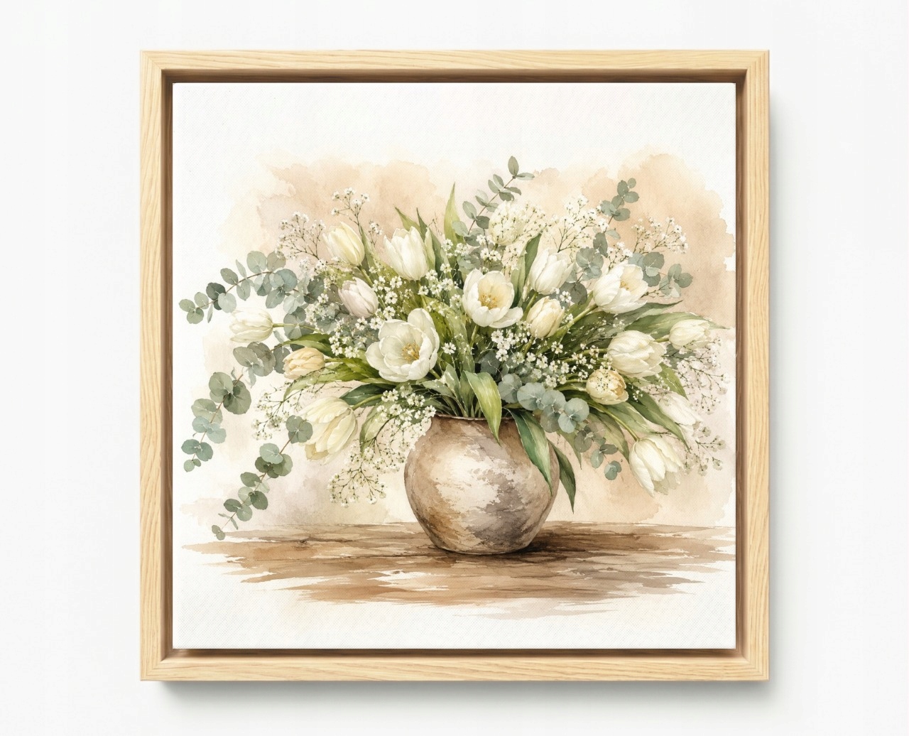 Obraz Rám American Box Akwarela Kytica Kvety Tulipány Sadra 60x60