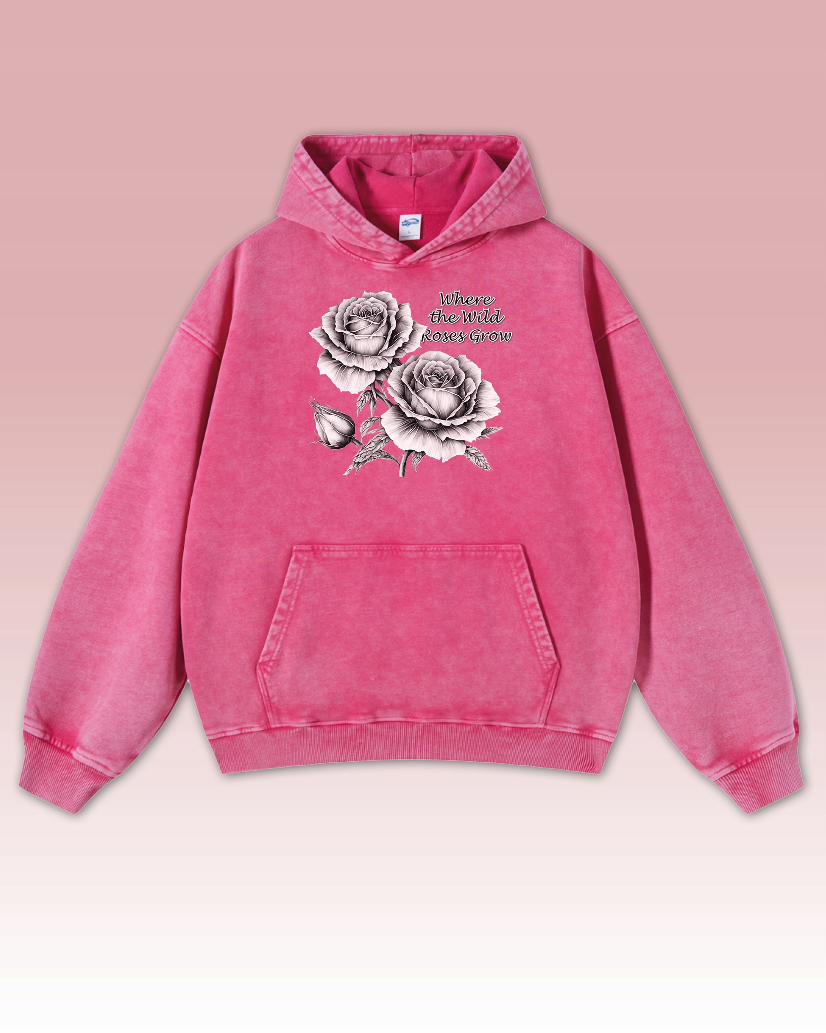 Mikina Wild Roses Kde rostou Divoké růže Květiny Vintage Růžová L