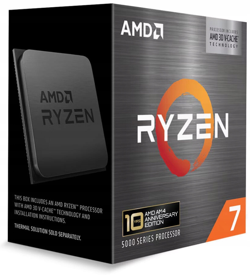 AMD CPU Desktop Ryzen 7 8C/16T 5800X3D (4.5GHz,100MB,105W,AM4) Box — 7