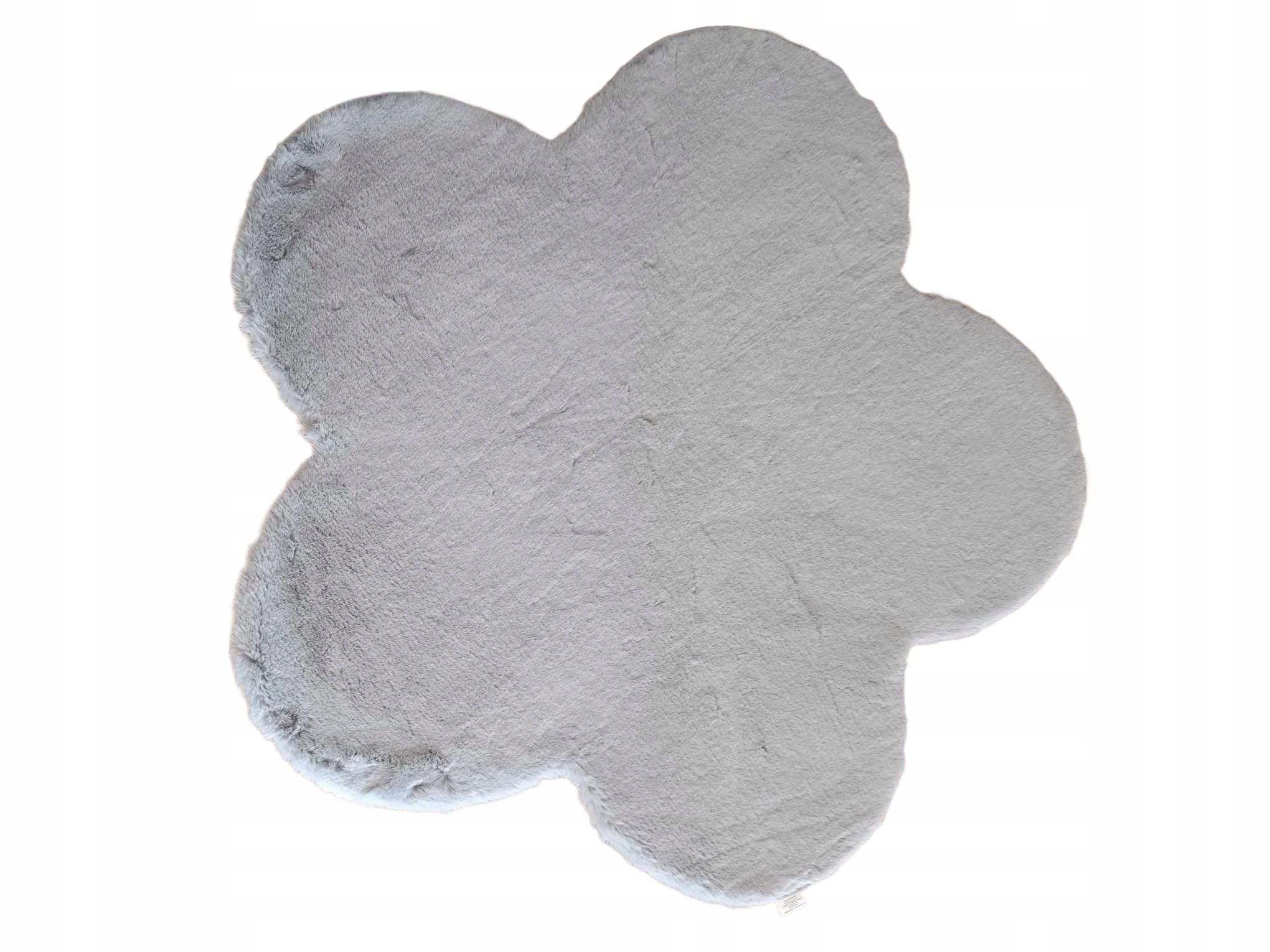 Plyšový svetlošedý rabbitový koberec, králičia kožušina, kvet 110 cm