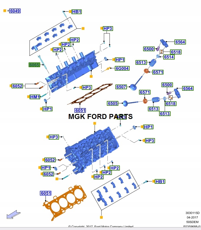 Ford Oe 2193007 Šroub Hlavy Válců Mustang 17