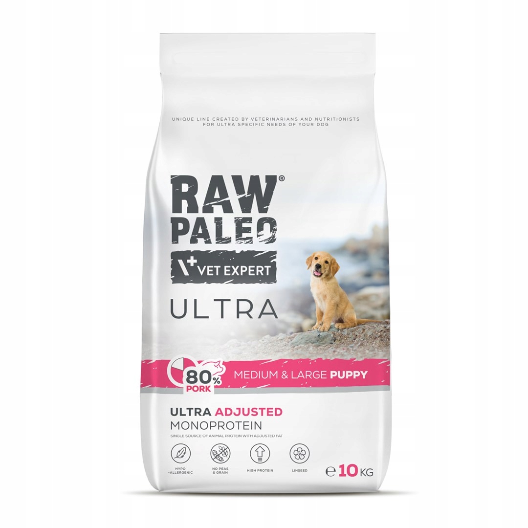 Levně Raw Paleo Ultra Pork Medium & Large Puppy 10kg