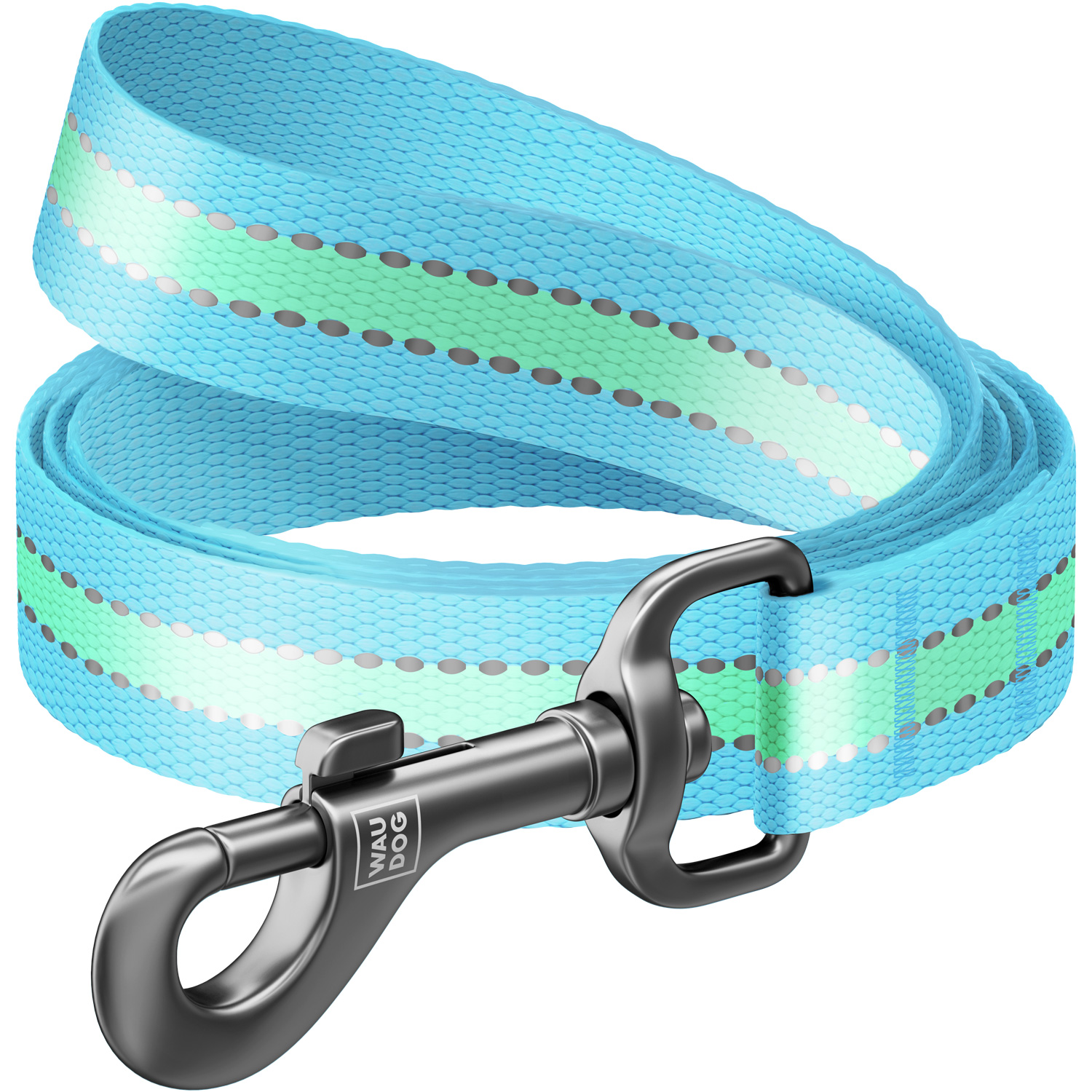 Levně Vodítko pro psa akumulující světlo, nylonová, stylová, modrá, 122 cm, 25 mm