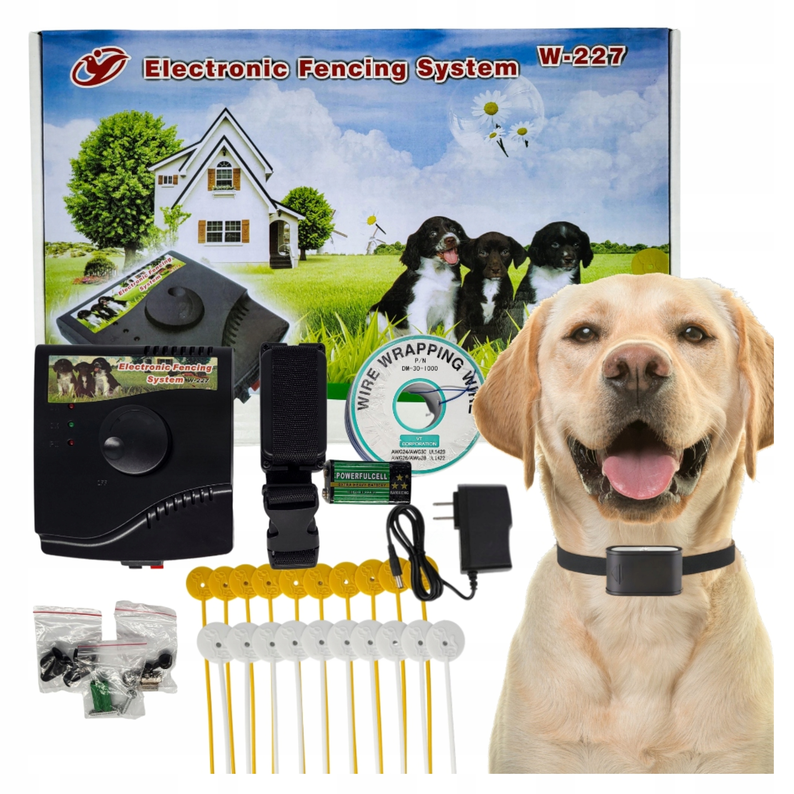 Elektrický Ohradník Systém Pro Ohrady Kotec Pro Psa Obojek Sada 300m 227