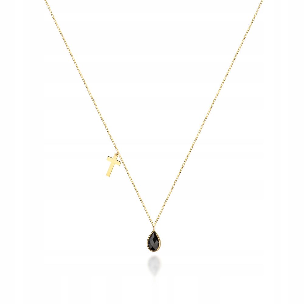 Zlatý náhrdelník pr 585 Řetízek Celebrita Kříž