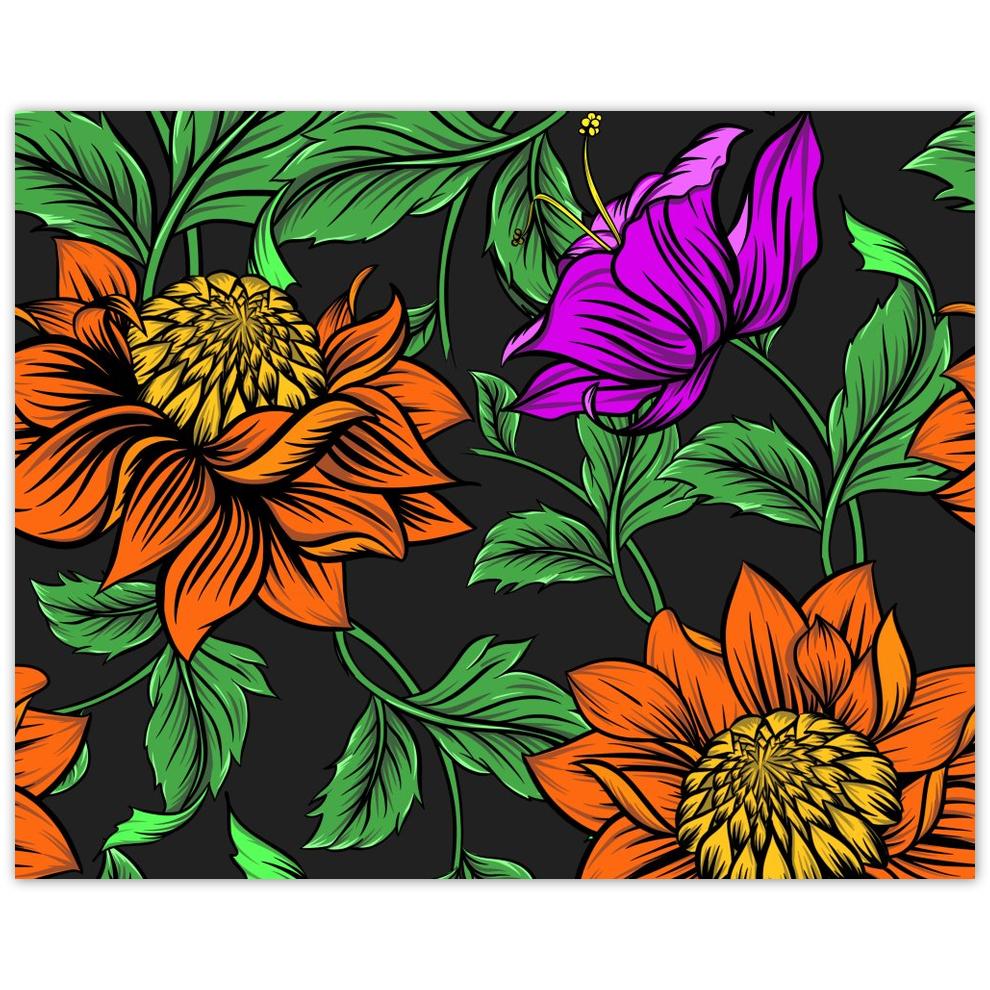 

Plakat 50x40 Kwiaty Kwiatki Liście