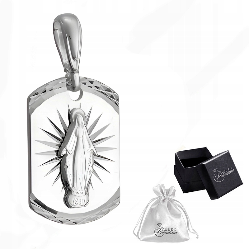 Stříbrný medailon ryzost 925 Zázračný Medailon Matka Boží Zázračné paprsky milosti