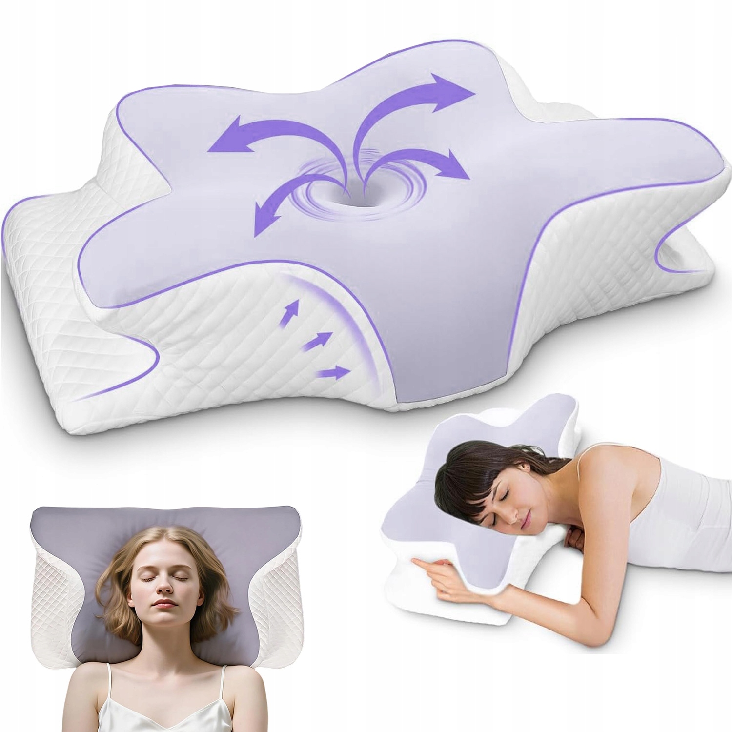 Poduszka Ortopedyczna Pod Głowę Spania Profilowana Memory Foam Oddychająca