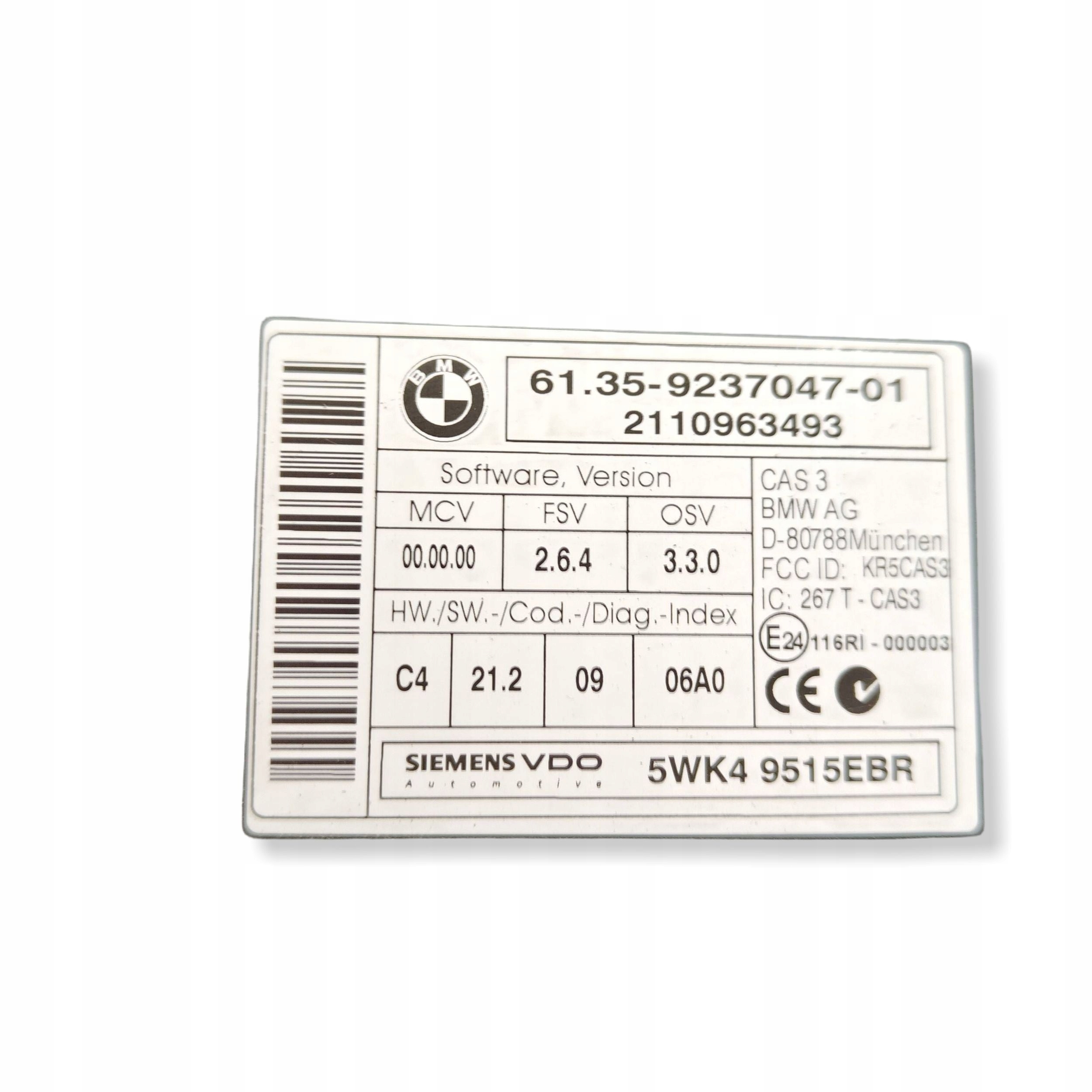 comfort control unit BMW X1 E84 9237047