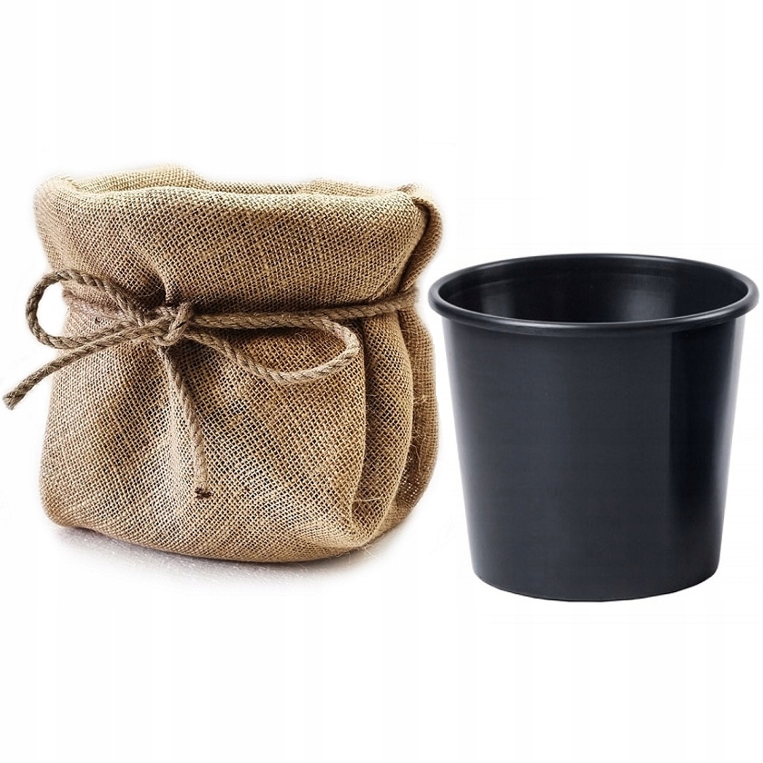 

Osłonka Jutowa tkanina styl Boho Doniczka 5L