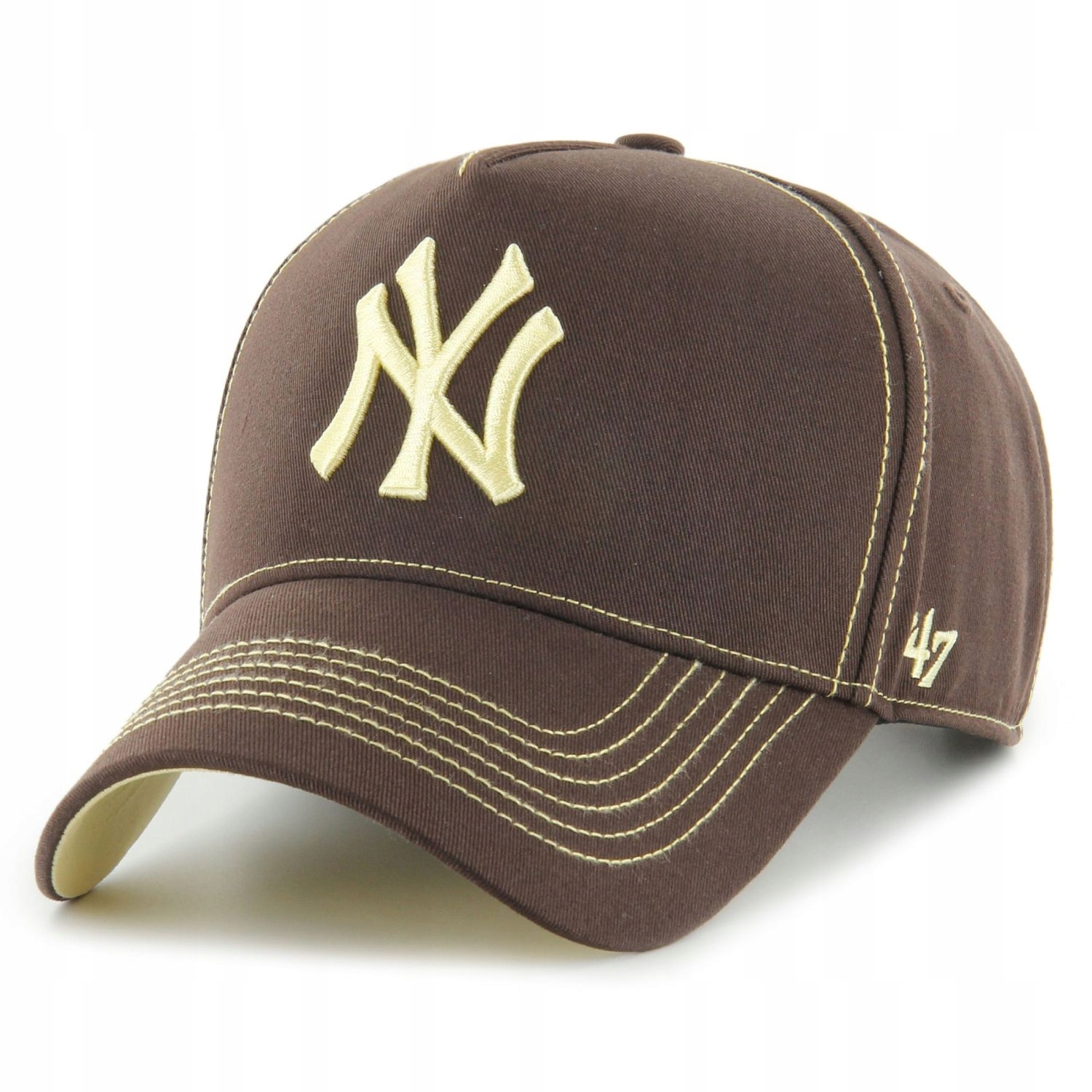 47 Brand kšiltovka Ny Yankees Contrast Stitch Mvp hnědá, originál