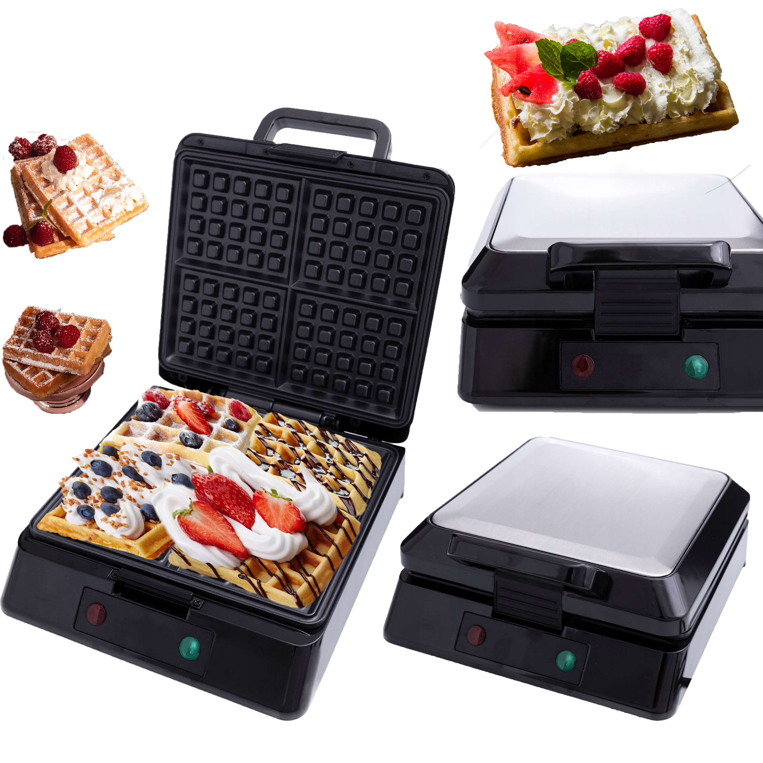 

Gofrownica Na 4 Chrupiące Gofry XL Duża Moc 1500W