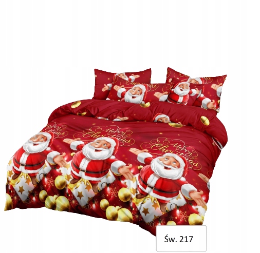 

Pościel 3D 160x200 cm 3cz. bawełna, Świąteczna .