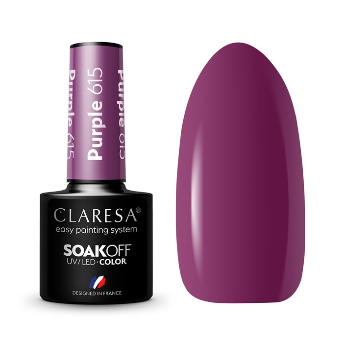

Claresa Lakier hybrydowy Purple 615 Soak Of Uv/led