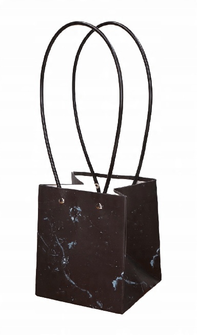 

Torebka na kwiaty z uchwytem marmur czarny 36cm