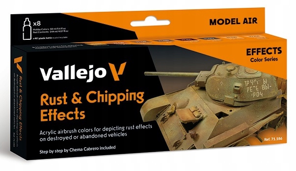 Vallejo 71186 Sada 8 barev Model Air Rust & Chipping