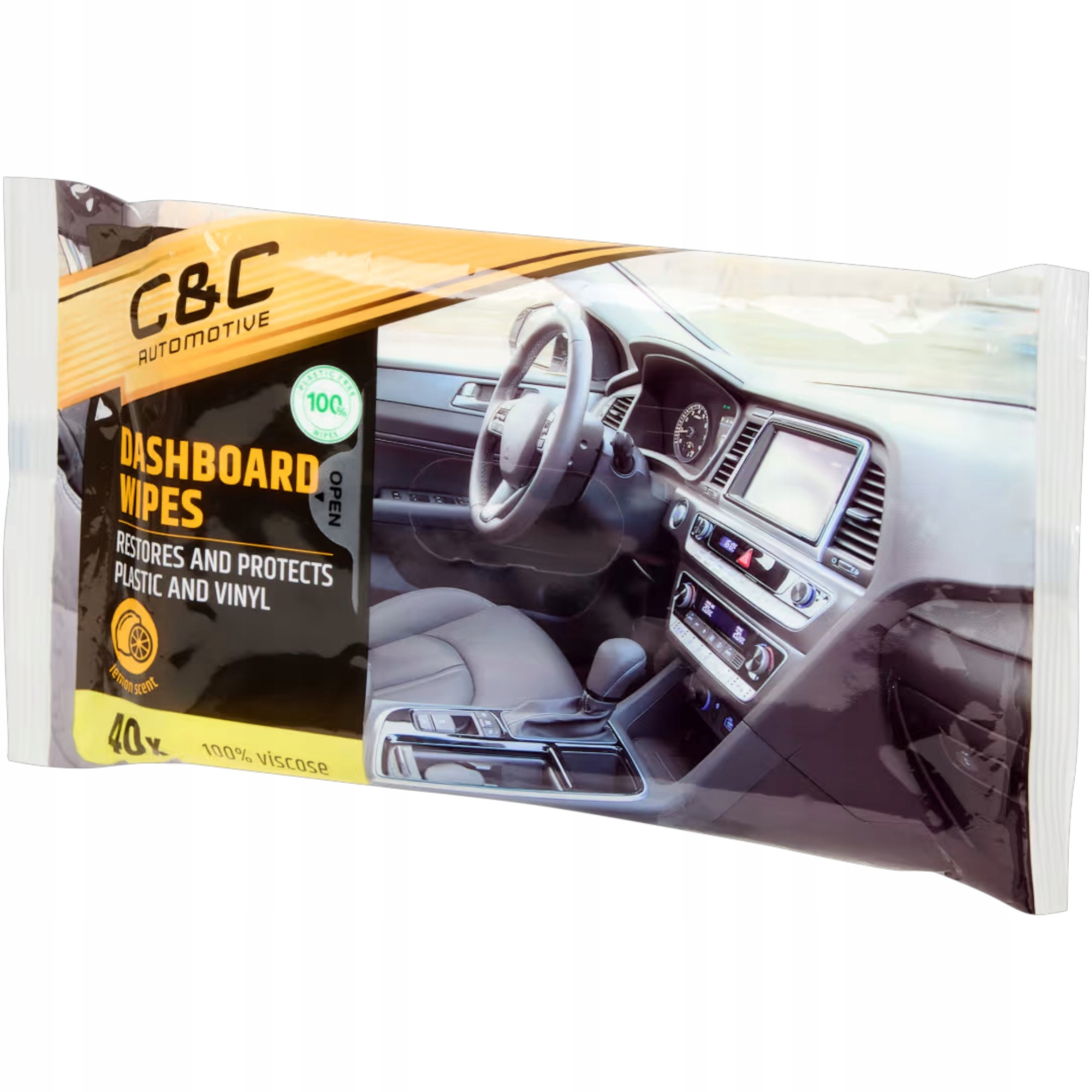 Chusteczki Nawilżane do Kokpitu Samochodu 40szt Ściereczki Auto Deska