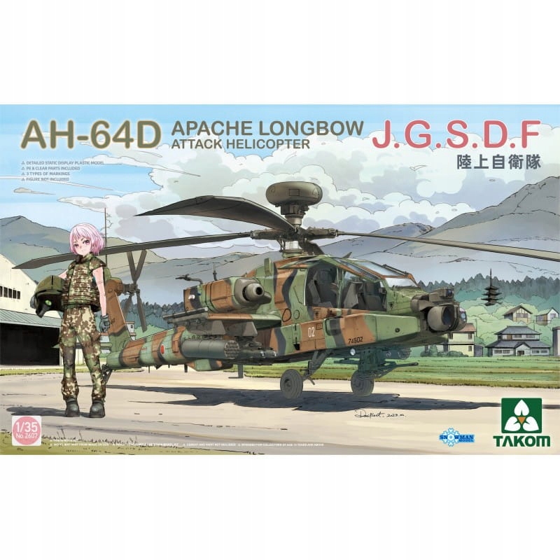 Takom 2607 AH-64D útočný vrtulník Apache s dlouhým lukem Jgsdf 1/32