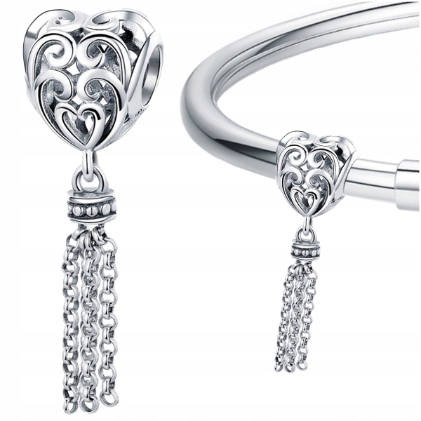 

Charms Serce Ażur srebro 925 zawieszka koralik
