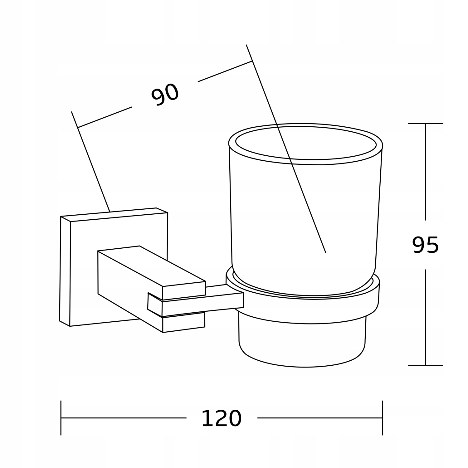 MEXEN VANE WISZĄCY KUBEK NA SZCZOTECZKI CZARNY Linia Vane