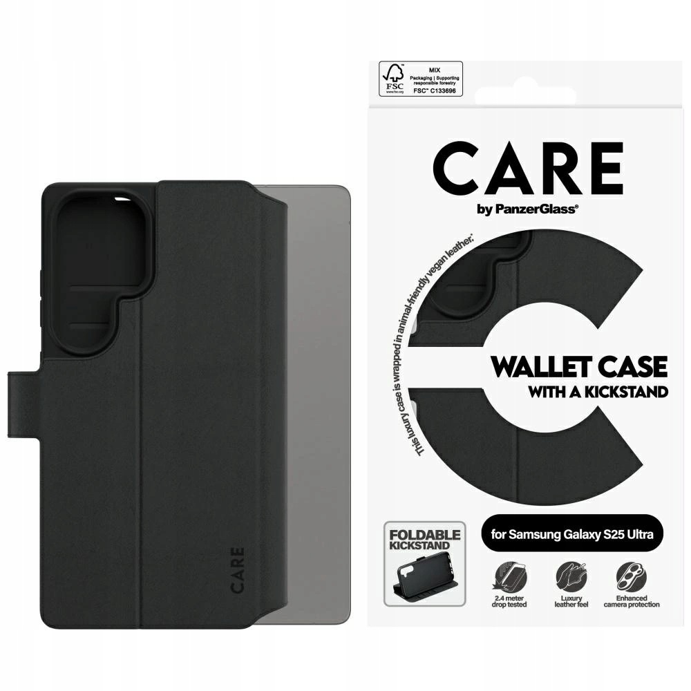 Pouzdro Care by PanzerGlass Wallet Kickstand pro Samsung Galaxy S25 Ultra
