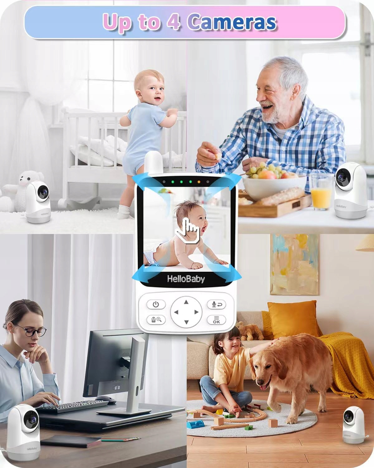 HELLOBABY Monitor Dla Niemowląt Kamera 29h Bateria 2-Way Audio — miniatura 9