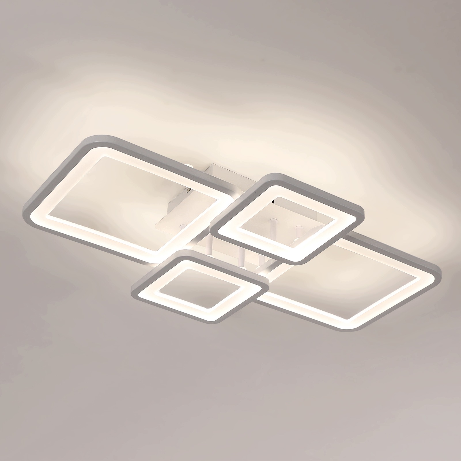 Lampa Sufitowa Led Plafon Biały Wiszaca Kwadrat Nowoczesna Salonu 4500K 56W