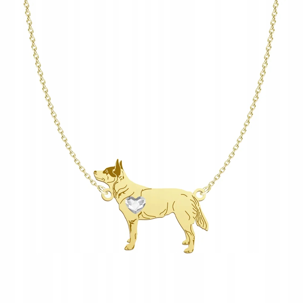 Zlatý náhrdelník Australský salašnický pes 925 Žena Gravírování Bonus
