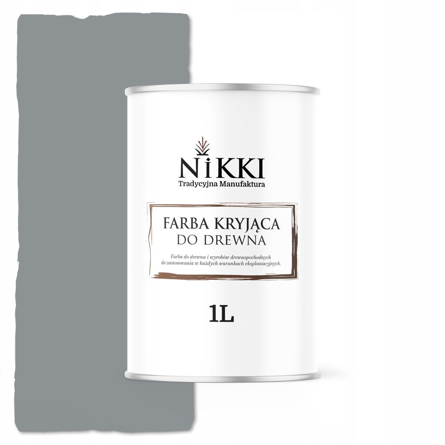 Farba Do Drewna Kryjąca Drzwi Renowacji Kolor Szary RAL7045 Mat 1L