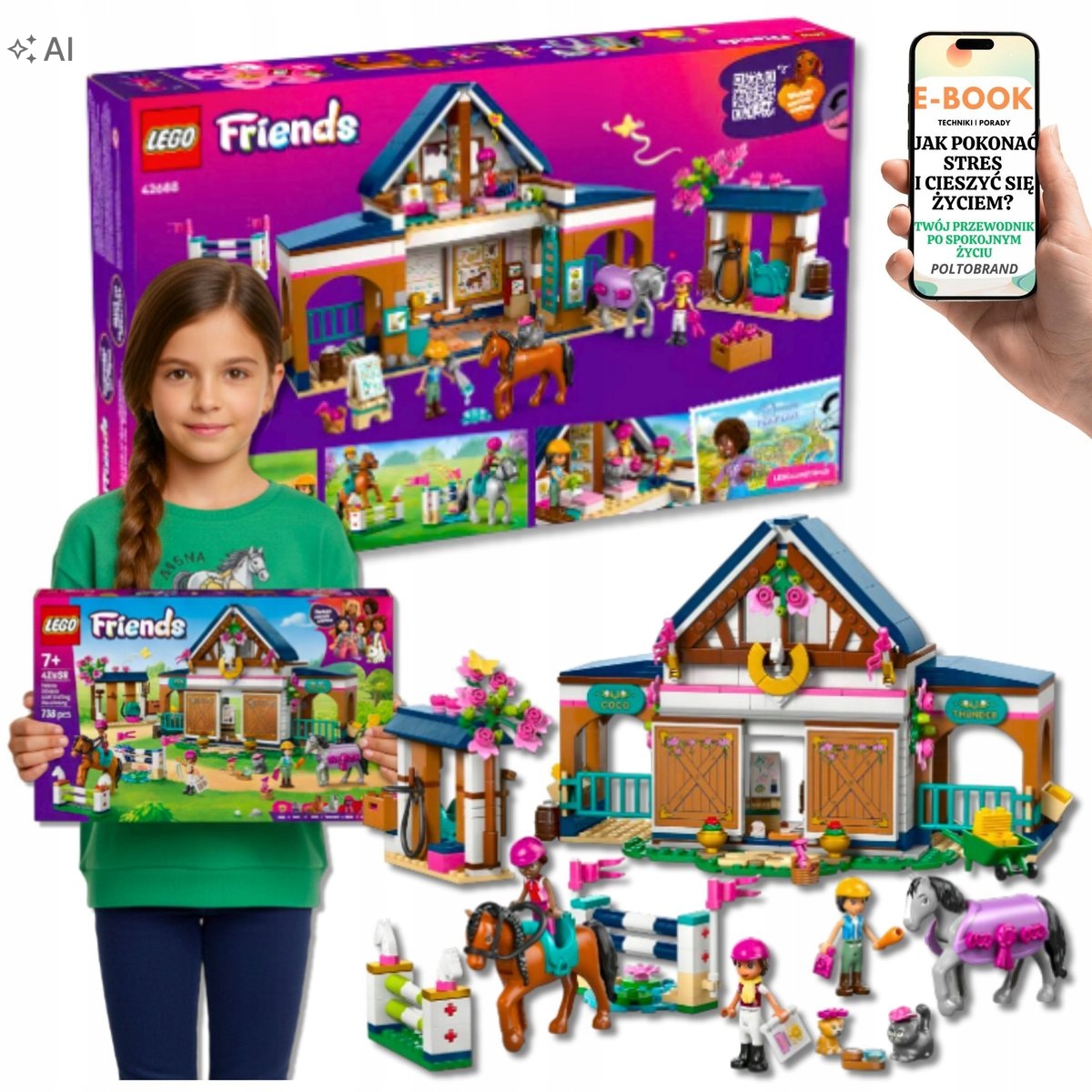 Lego Zestaw Friends Stadnina Szkółka Jeździecka Dla Córki EBOOK-1