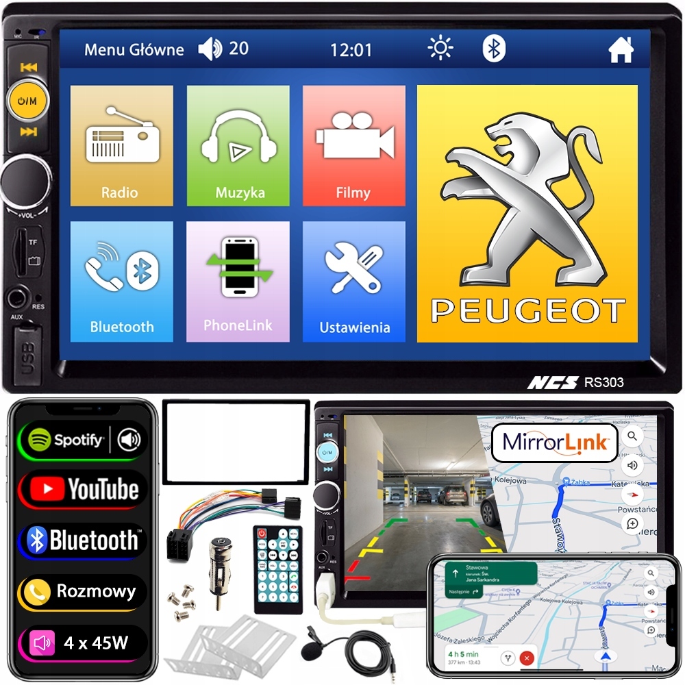 Radio Ekran 7" pre Peugeot 307 Predlift 2003- 2006