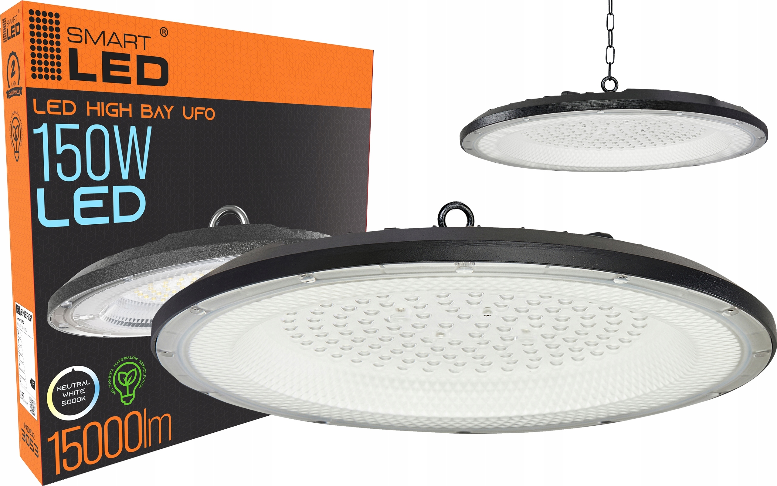 Lampa przemysłowa Led wisząca hermetyczna High Bay Ufo 150W 15000lm