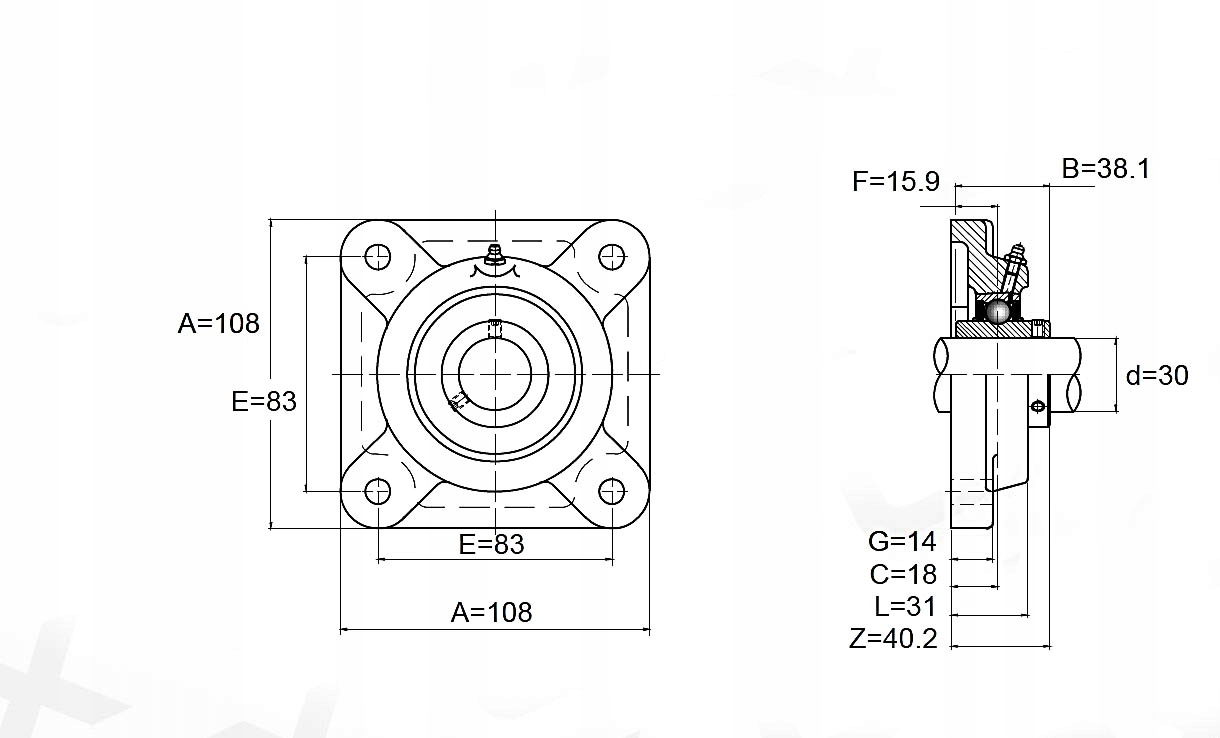 UCF206 Łożysko samonastawne w oprawie UCF 206 Marka Neutral