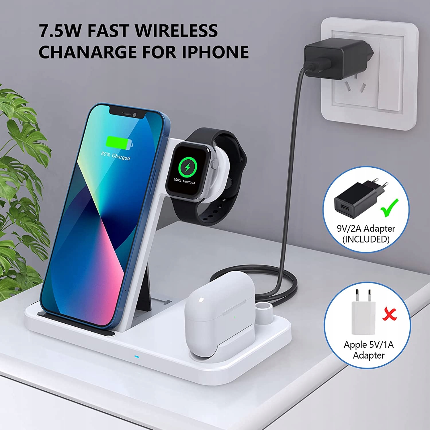 ŁADOWARKA INDUKCYJNA APPLE 4W1 IPHONE/IWATCH/PODS Marka Lechly