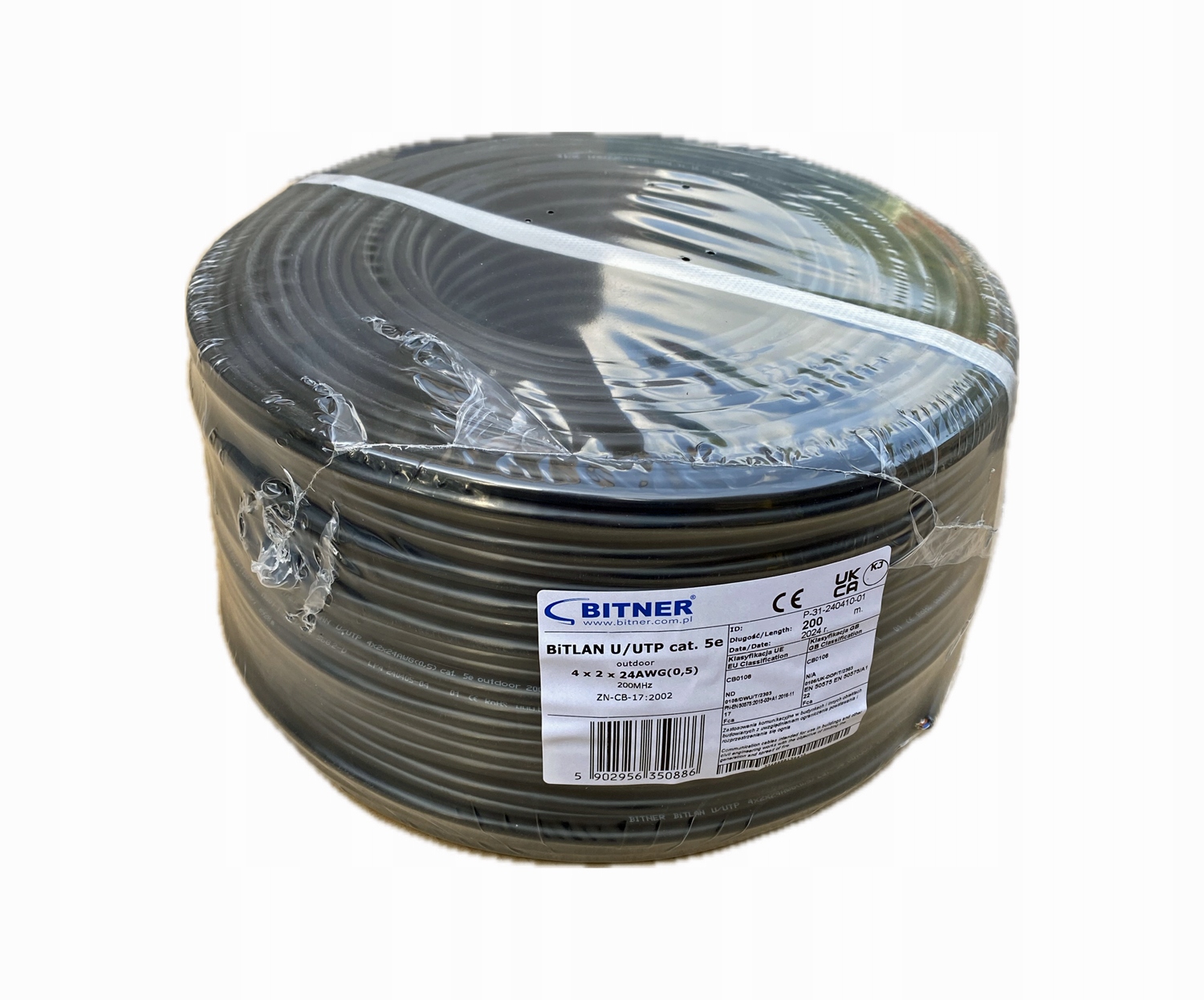 Kabel Utp Bitner kat. 5e zewnętrzny 200m (outdoor)