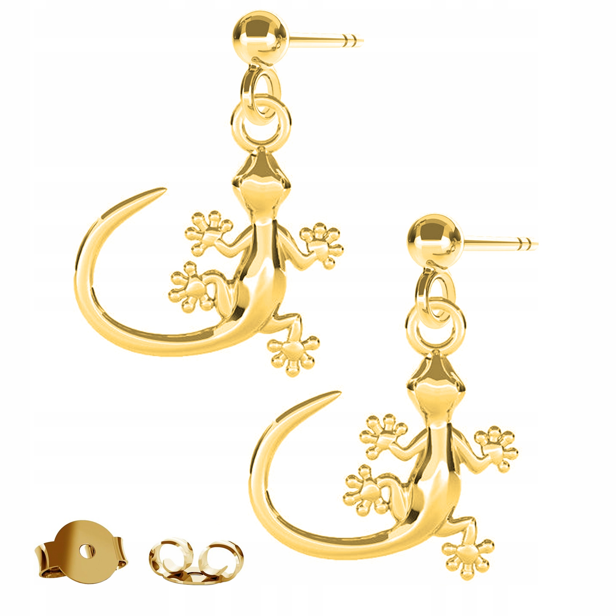 Náušnice zlaté Ještěrka 925