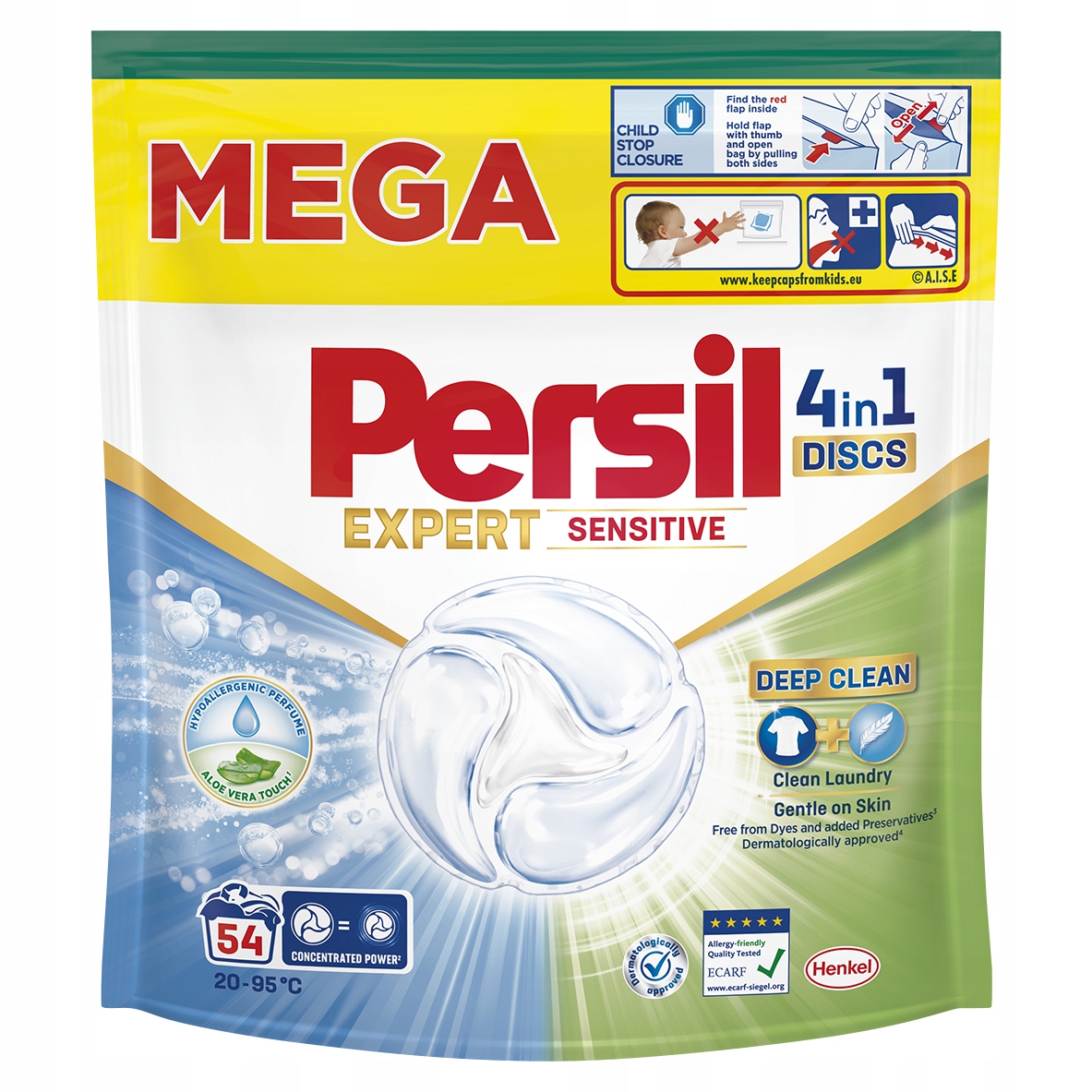 Levně Kapsle na praní Persil Deep Clean Discs 4v1 Expert Sensitive 54 praní