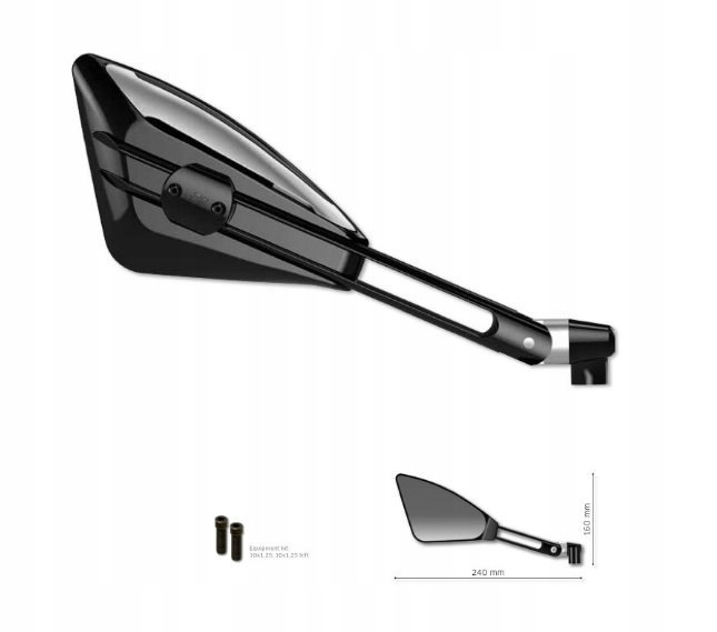 LUSTERKO LEWE VIPER REGULOWANE (ALUMINIUM) CZARNY