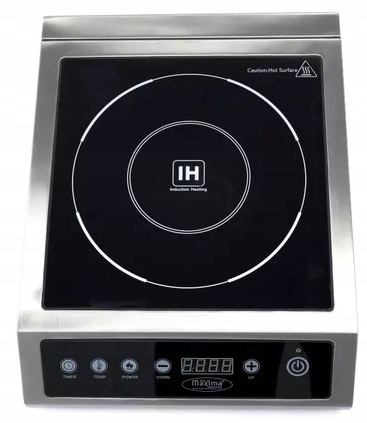 Kuchenka Indukcyjna Płyta Grzejna Nastawna 1 Palnik 3500W Maxima 09371040