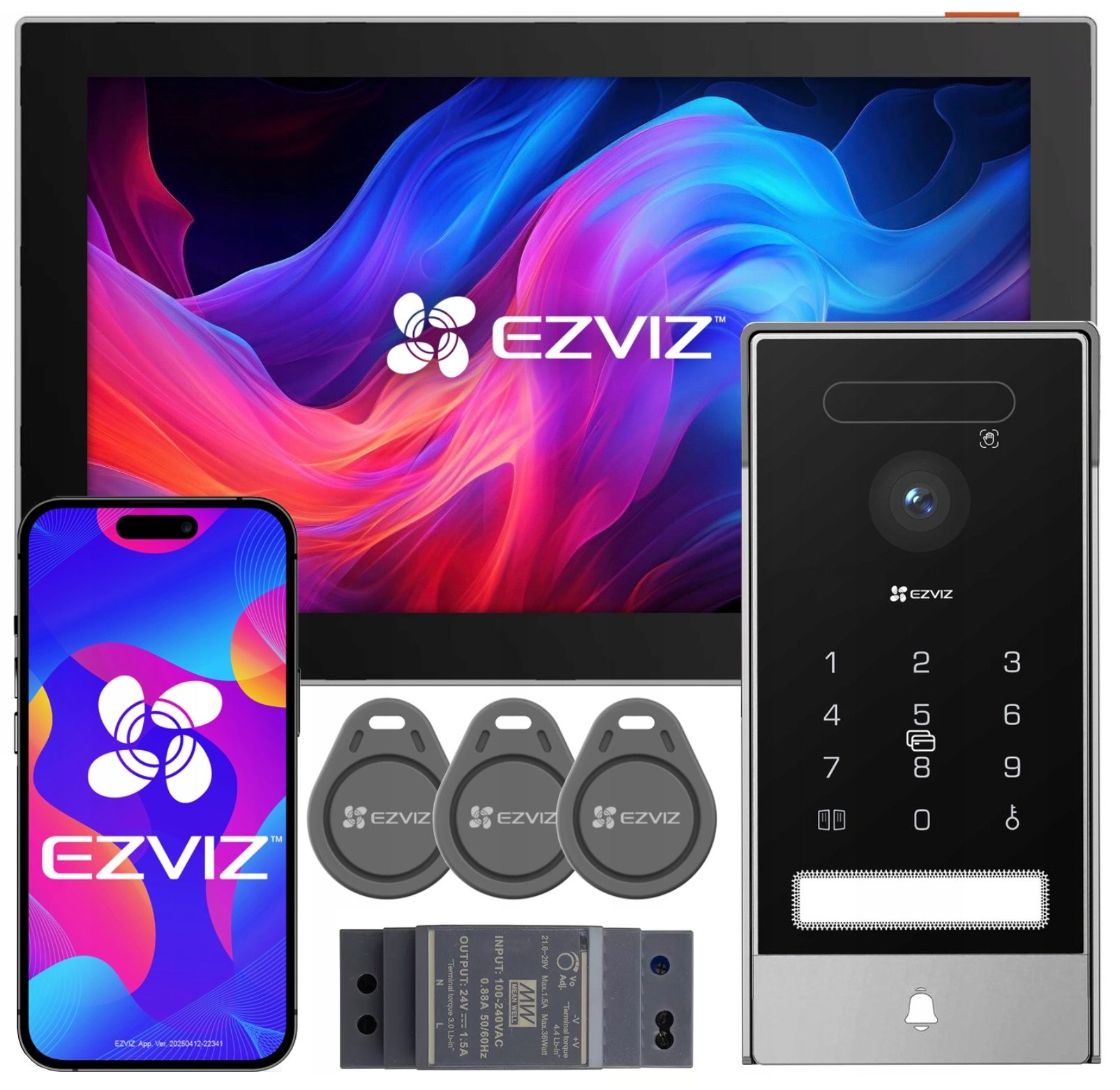 Videovrátnik WiFi HP7 Pro Ezviz Brána Rozpoznávanie rúk Napájací zdroj Din