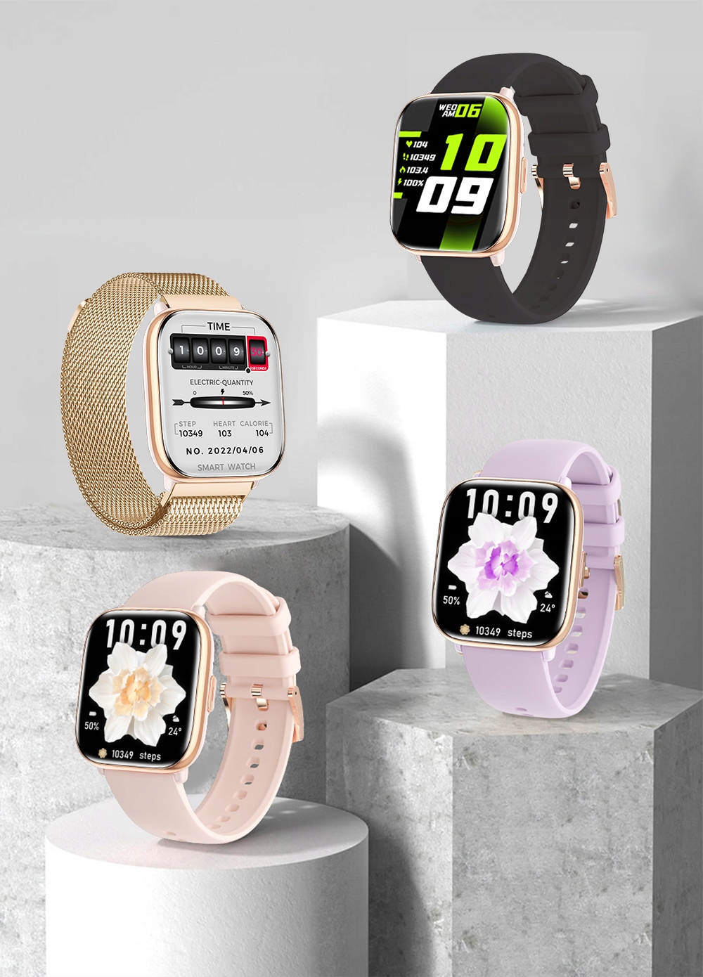 SMARTWATCH ZEGAREK DAMSKI POLSKIE MENU ROZMOWY SPORT AMOLED 4 PASKI Transmisja danych brak