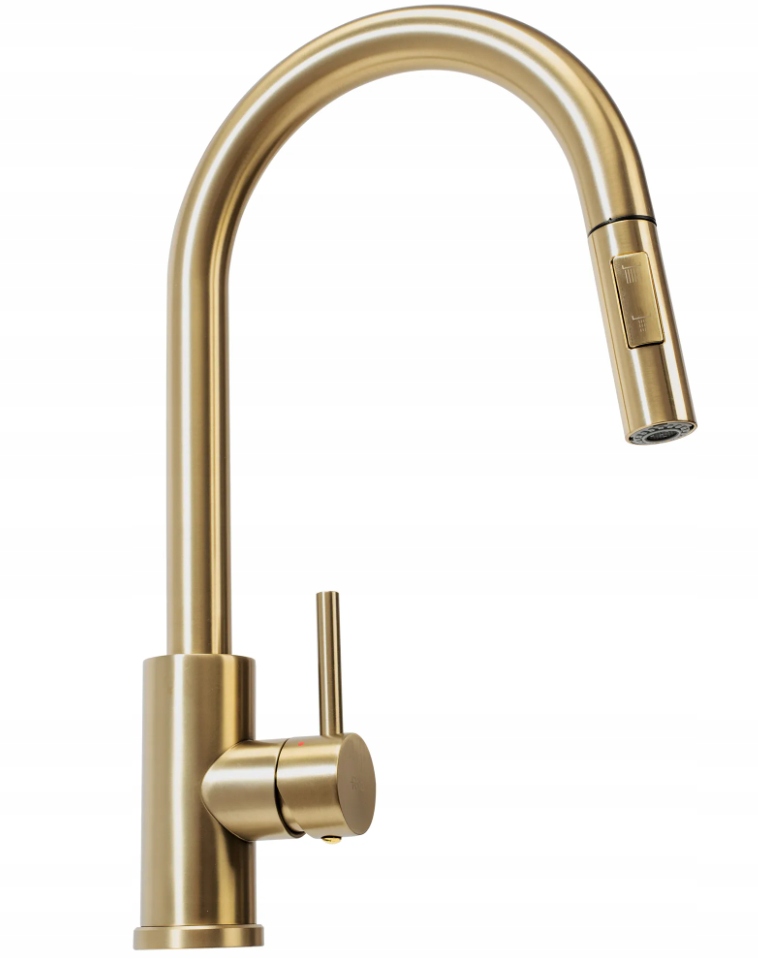 Rea Bateria Kuchenna Z Wyciąganą Wylewką Stojąca Wysoka Elastyczna Złota